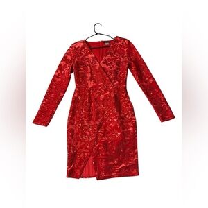 Venus, red velvet sparkly holiday dress, size 4